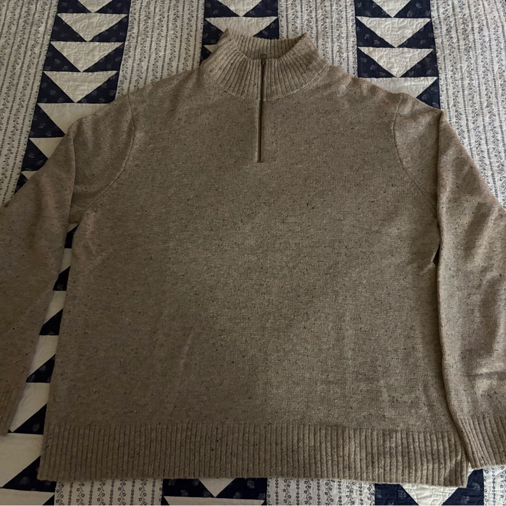J. Crew Men's Beige Zip-Up Sweater
